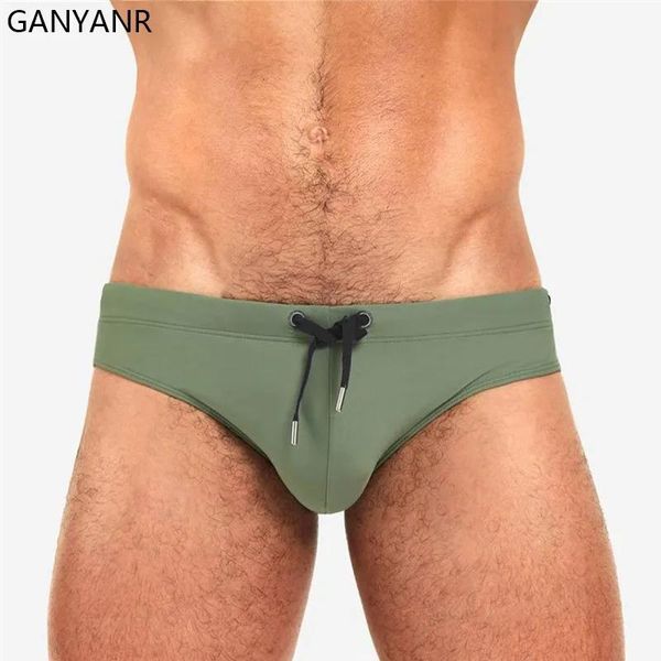 Swimwear Ganyanr Men Swim Briefs de maillot de bain Gay Shorts de maillots de bain sexy nageurs de baignade