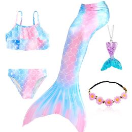 Swimwear Girls Mermaid Tails para natación Halloween Cosplay Disfraz