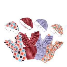 Swimswear Happyflute 2 ~ 8y Toddler Baby Girls Swimwwear One Piece Girls Swimsuit With Hat Children Swimswear Kids Kid
