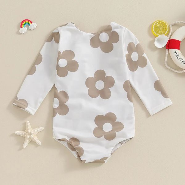 Swimwear Infant Baby Girls Swimsuits Summer Floral Imprimé floral Réversible Juot Juot Sweetwear Beachwear Migne Toddler Bathing maillots 6m4y