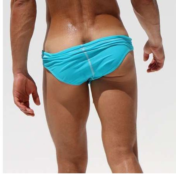 Traje de baño de marca para hombre, calzoncillos de natación, traje de baño de cintura baja, traje de baño ajustado, colorido con pantalones cortos sexis, bañadores, boxeadores, natación de verano para hombres