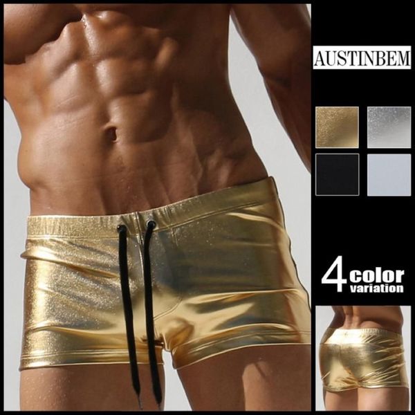 Swimwear Men Metallic Gold Print Swimsuit Men's Swimming Trunks Mens Swim Briefs Sungas de Praia Homens 23805271R