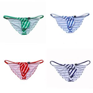 Swimwear heren heren slips sexy bikini slipje tanga low rijen mannelijk ademend ijs zijden strand suth underpant cueca string ondergoed 230630