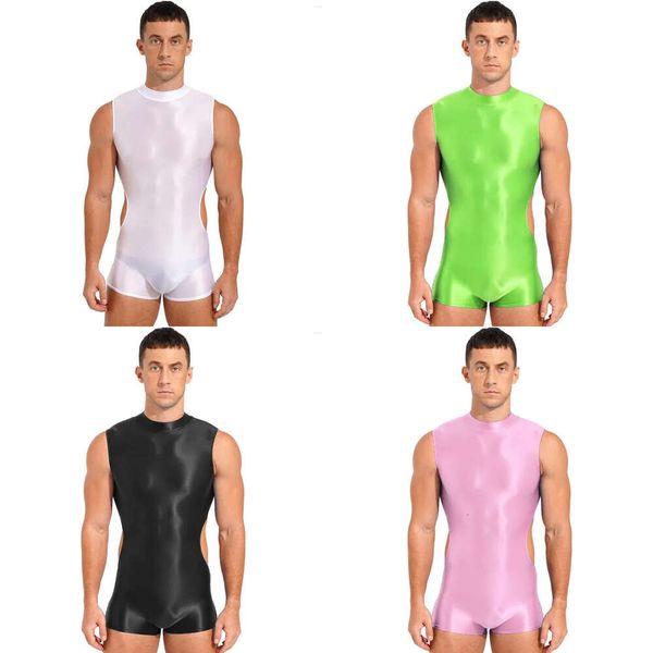 Swimwear Men's Mens BodySy BodySiy One-Piece Swimsuit Cutout Back Zipper Terre Stretchy Short Jugsuit Gym Workout Fiess Nightswear
