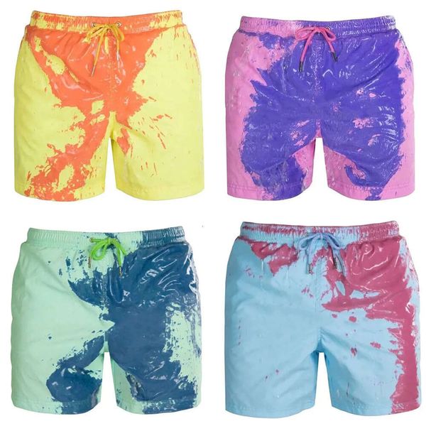 Swimwear Men's Swimming Trunks Magical Color Change Shorts Summer Rapide Dry Boy Swimsuit Beach Pantal Plus taille 230630
