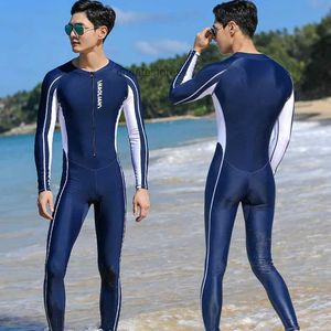 Swimwear Mens Onepiece Swimsuit Professionele training groot formaat longsleven broek zonnebrandcrème duikpak Quickdrying snorkel pak