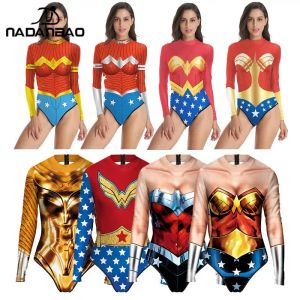 Traje de baño Nadanbao Halloween Sexy Wonder traje de baño mujer verano una pieza traje de baño moda Cosplay monos ropa de playa