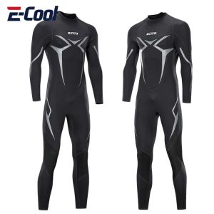 Traje de baño de neopreno para hombre, traje de buceo completo para pesca submarina, snorkel, surf, conjunto de una pieza, traje de baño cálido de 3mm