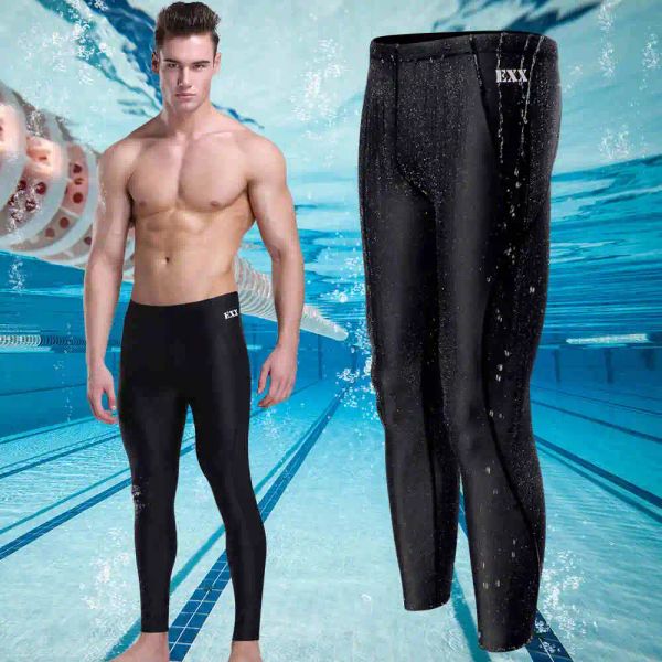 Swimwear New Beach Swimwear Men's Sharkskin Water Repulling Long Swimming Trunks Sport Shorts Nouveau style