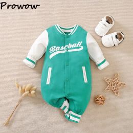 Swimwear Prowow 018M voetbal Baseball Basketbal Baby jongens Kleding Uniforms Sport Jersey Lange mouw Pasgeborenen Rompers voor jongenskleding