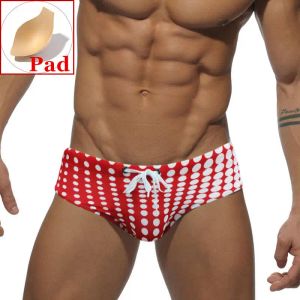 Swimwear Push Up Heren Swim Strops Bikini Swimwear Sexy Dots zwembroek voor man Swimsuit Beach Shorts Gay Penis Pad Pouch Desmiit Uxh