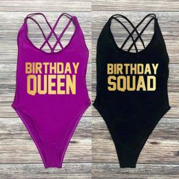 Traje de baño Sexy de reina de cumpleaños, traje de baño de una pieza para fiesta de verano, traje de baño para mujer, Bikini de talla grande, trajes de baño para mujer 2023, maillot de bain femme