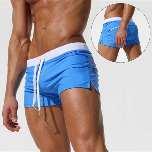 Swimwear Summer Swimwear Men Swimks Solid Beach Pantal Swimming Sexe Sexy Sexe Shorts Swimsuit Man Swim Briefs pour Pool Surf