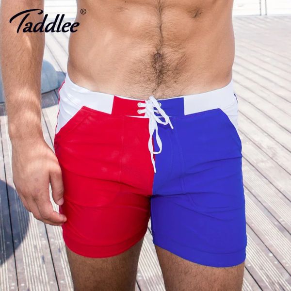 Swimwear Taddlee Brand Sexy Swimwear Swimsuits Men Sécheur rapide plus grande taille xxl Basic Swimming Beach Long Board Shorts Boxer Trunks Pocket