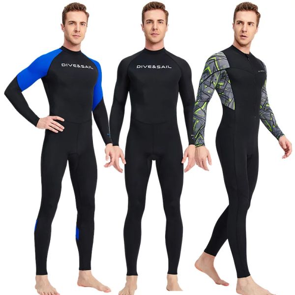 Maillots de bain Upf50 + Full Body Rash Guard Dive Skins Combinaison de plongée, Protection UV solaire à manches longues une pièce pour la natation et la plongée en apnée