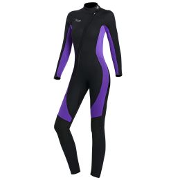 Maillots de Bain Combinaisons Humides pour Femmes Hommes Combinaison Intégrale en Néoprène 3MM Combinaison de Plongée sous-Marine Fermeture Éclair Une Pièce Maillot de Bain Thermique Surf Snorkeling