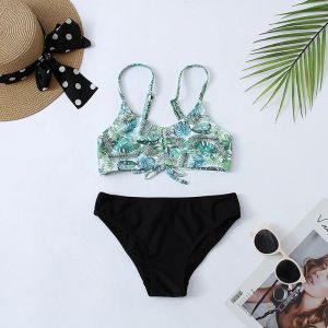 Traje de baño Venta al por mayor Imprimir Patchwork Baby Kid Bikinis Set 2023 Summer Beach Kids Girls Traje de baño Traje de baño Nuevo Niño Estudiante Biquini Infantil