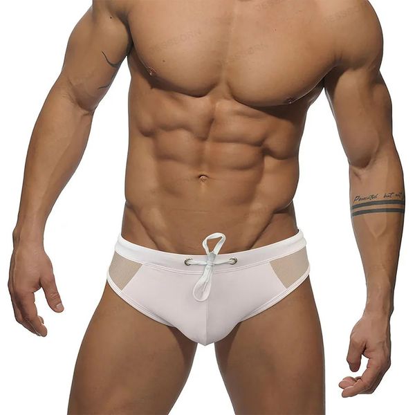 Swimwear Y63 2022 Nuevo blanco Sexy Bewist Strit Men Swimwear Surf Swimming Shorts Bikinis Bikinis Swim Trunk Shrips