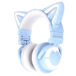Swimwear Yowu 3G Lindo Cat Auriculares inalámbricos Control de la aplicación RGB Casco Casco Girl Cat Hear Churming para el teléfono Gaming de la computadora