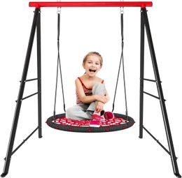 Marco de soporte de swing, marco de set de swing para niños y adultos, 880 lbs de metal pesado A-frame swing para interiores al aire libre, rojo (sin swing)