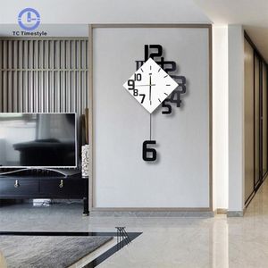 Swing Wall Clock Design moderne Style nordique salon horloges murales décor à la maison mode créative chambre horloge silencieuse décoration murale Y22791