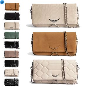 Swing Your Wings Pochette en cuir véritable Cross Body Zadig Voltaire Portefeuille Sacs à bandoulière Femmes Fourre-tout Pochette Rock Sac à main Luxury City Mens Designer