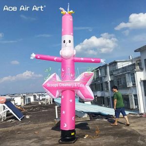 Columpios 3m 10ftH con soplador Inflable Air Dancers Sky Wind Wizard Dancer con estrellas y lunas Eye Catcher Decoración para helado Conce