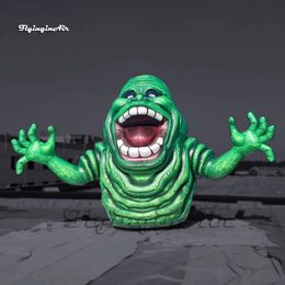 Schommels 4,5 m (15ft) Enge grote opblaasbare Slimer Ghostbusters Ghost karakter ballon lucht opblaasbaar groen monster voor Halloween decoraties