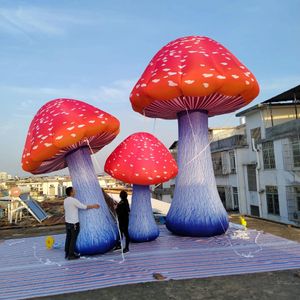 Balançoires 6mh (20 pieds) Décoration extérieure géante Champignon gonflable avec champignon LED coloré pour décorations de fête en plein air