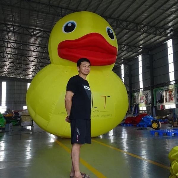 Columpios Modelo de pato de goma inflable gigante personalizado de 13 pies de altura / patos amarillos inflables de 4 m de altura para juguetes de decoración