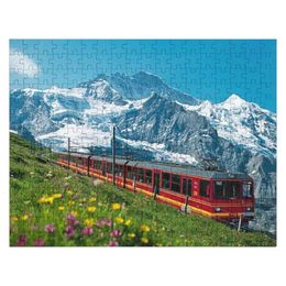 Zwitserse Alpen Train ClassicJigsaw Puzzle Po Custom Jigsaw Pieces volwassenen 240401