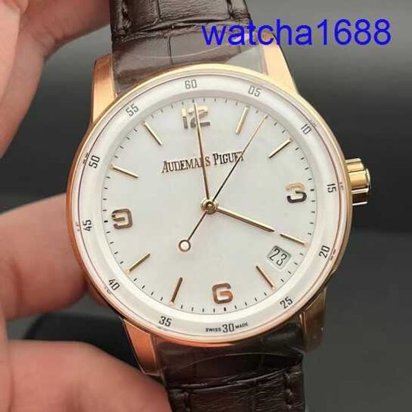 Code de montre de bracelet Suisse AP 11.59 Série 41 mm Automatique Mécanique Fashion Casual Mens Swiss Famous Watch 15210OR.OO.A099CR.01 White Form Table