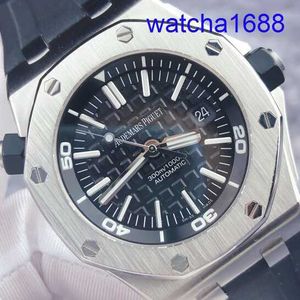 Swiss AP Wrist Watch Royal Oak Offshore Series 15703st Black Plate Précision Steel Sports Mens Automatic Mecking Diving Watch