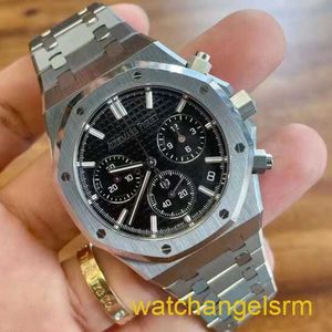 Swiss AP Wrist Watch Royal Oak Series 26240st Black Plate Watch Mens Automatic Mechanical Precision Steel Chronograph Watch 41 mm Diamètre Black Plate