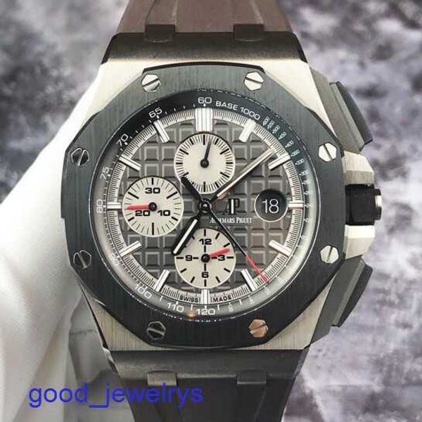 Swiss AP Wallwatch Royal Oak Offshore Series 26400io Titanium Negro Anillo de cerámica Mensil Automático 44 mm Reloj