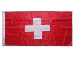 Drapeau suisse de haute qualité 3x5 ft Banner national 90x150cm Festival Party Gift 100d Polyester Indoor Outdoor Imprimé Flags and Banner4044420