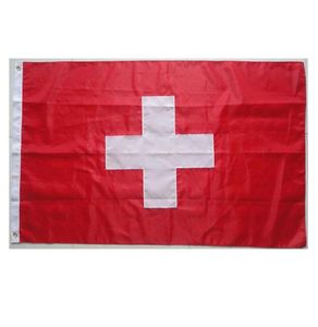 Zwitserse vlag hoge kwaliteit 3x5 ft nationale banner 90x150 cm festival party cadeau 100D polyester indoor buiten gedrukte vlaggen en banner7170762