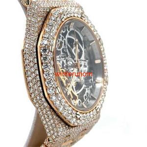 Zwitserse luxe horloges AP Automatic Watch Audemar Pigue Royal Oak 37mm 18k Rosegold Custom Diamonds 15467or.oo.1256or.01 HBZN