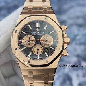 Zwitserse luxe horloges Audemar Pigue Royal Oak Series herenhorloge 26331OR bruine wijzerplaat met datumweergave en timingfunctie 41 mm automatisch mechanisch horloge HBOBO