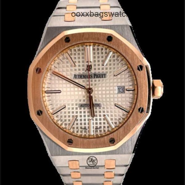 Relojes de lujo suizos Audemar Pigue Royal Oak Reloj de pulsera Serie 15400sr.oo.1220sr.01 Acero en oro rosa de 18 quilates de doble color B/P WN-WWCE