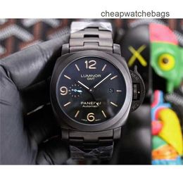 Zwitserse luxe horloges Panarei onderdompels Serie Automatische mechanische beweging Sapphire spiegel maat 45 mm geïmporteerde koehide horlogeband qm1j