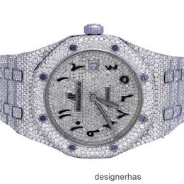 Zwitserse luxe horloges Audemar Pigue mechanische horloges heren Epic Royal Oak 41 mm staal VS Arabische digitale wijzerplaat diamanten horloge 33 CT P0PC