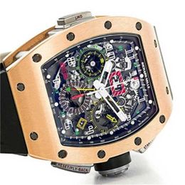 Zwitserse luxe horloges Richardmill automatische mechanische horloges heren herenhorloge RM 1102 roségoud sportmachines holle mode casual tijdhorloge lux