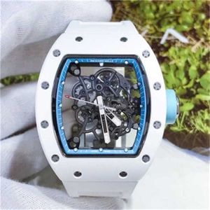 Relógios de pulso de luxo suíço Richardmill Relógios mecânicos automáticos masculinos série de cerâmica maquinaria manual 499 x 427 mm relógio masculino RM055 cerâmica branca bl WN-PAAV
