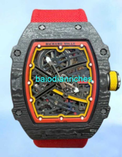 Swiss Made Watches Richardmills Automatique Mécanique Montreuse-bracelet Mens Series Calendrier mécanique automatique 387 475mm Mens Watch RM6702 NTPT Black and Red Co HBQW