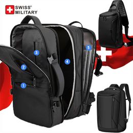 SWISS MILITARY Laptop de 17 pulgadas para hombres, mochila de viaje espaciosa para negocios, mochila escolar impermeable, bolsa para computadora