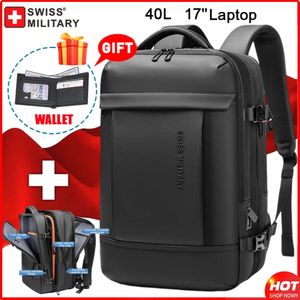 Sac USB extensible d'affaires militaire suisse, grand sac à dos étanche pour ordinateur pour voyage urbain pour hommes Mochilas Masculino