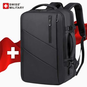 SWISS MILITARY Laptop Men 17 Inch Multi Pocket Expandable Waterproof USB School Backpack Business Travel Bag