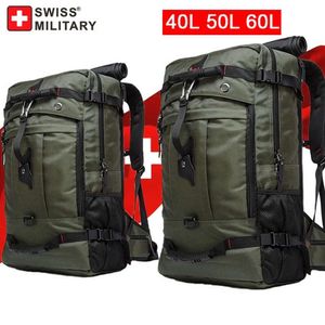 Mochilas militares suizas para senderismo para hombre, 40L/50L/60L, viajes de negocios, mochila para ordenador portátil al aire libre, bolsa multifuncional