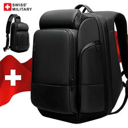 SWISS MILITARY Sac à dos pour ordinateur portable 17 "pour hommes, grande capacité, étanche, chargeur USB, sac à dos de voyage, sac à dos d'école Mochilas